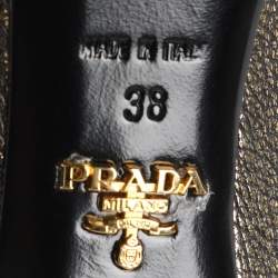 Pre Owned Prada Gold Metalic Leather Fringe Chain Detail Moccasins Size 38