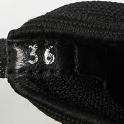 Pre Owned Prada Black Fabric and Leather Trainer  Lace Up Sneakers Size 36