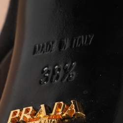 Pre Owned Prada Pink/Black Satin Bow Slingback Sandals Size 38.5