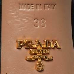 Pre Owned Prada Black Suede Peep Toe Ankle Strap Pumps Size 38