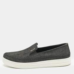 Pre Owned Prada Black Denim Slip On Sneakers Size 40