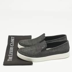 Pre Owned Prada Black Denim Slip On Sneakers Size 40