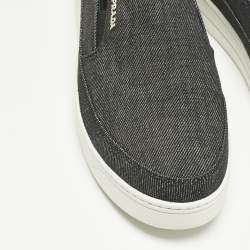 Pre Owned Prada Black Denim Slip On Sneakers Size 40