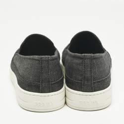 Pre Owned Prada Black Denim Slip On Sneakers Size 40