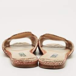 Pre Owned Prada Multicolor Python Leather Flats Slide Size 37.5