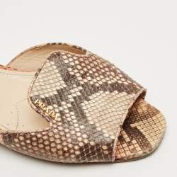 Pre Owned Prada Multicolor Python Leather Flats Slide Size 37.5
