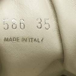 Pre Owned Prada Cream Suede and Leather Lace Up Low Top Sneakers Size 35