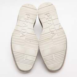 Pre Owned Prada Silver Leather Brogues Oxford Sneakers Size 35
