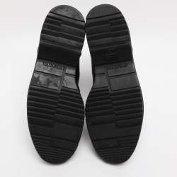 Pre Owned Prada Black Leather Combat Boots Size 38.5