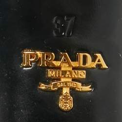 Pre Owned Prada Black Patent Leather Block Heel Pumps Size 37