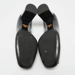 Pre Owned Prada Black Patent Leather Block Heel Pumps Size 37