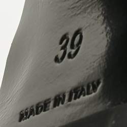 مملوكة مسبقًا Prada Black Leather Zip Detail Platform Sandals Size 39