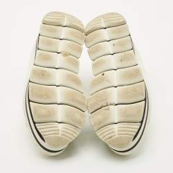 Pre Owned Prada White Leather Linea Rossa Lace Up Sneakers Size 36