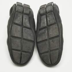 Pre Owned Prada Black Leather Scrunch Ballet Flats Size 39