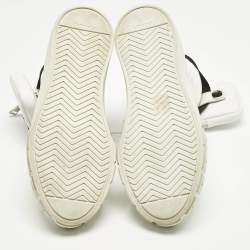 Pre Owned Prada White Re-Nylon Gabardine Metal Triangle Pouch Pocket Sneakers Size 39