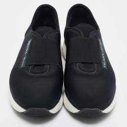Pre Owned Prada Black Elastic and Neoprene Slip On Sneakers Size 39.5