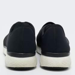 Pre Owned Prada Black Elastic and Neoprene Slip On Sneakers Size 39.5