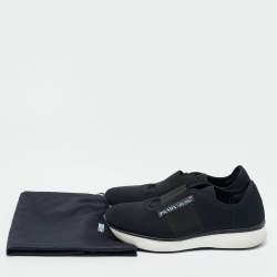 Pre Owned Prada Black Elastic and Neoprene Slip On Sneakers Size 39.5