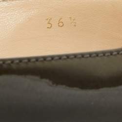 Pre Owned Prada Green Patent Leather Block Heel Pumps Size 36.5