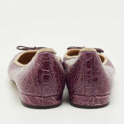 Pre Owned Prada Purple Alligator Leather and Patent Leather Ballet Flats Size 42