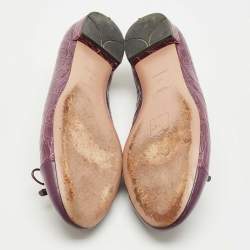 Pre Owned Prada Purple Alligator Leather and Patent Leather Ballet Flats Size 42