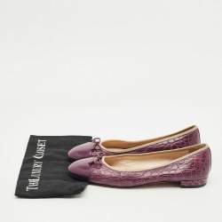 Pre Owned Prada Purple Alligator Leather and Patent Leather Ballet Flats Size 42