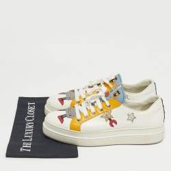مملوكة مسبقًا Prada Multicolor Leather Macro Low Top Sneakers Size 39.5