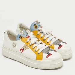 مملوكة مسبقًا Prada Multicolor Leather Macro Low Top Sneakers Size 39.5