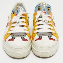مملوكة مسبقًا Prada Multicolor Leather Macro Low Top Sneakers Size 39.5