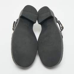 Pre Owned Prada Black Rubber Monolith Ankle Strap Sandals Size 40