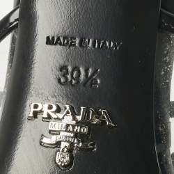 Pre Owned Prada Transparent PVC Logo Open Toe Mules Size 39.5