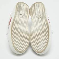 Pre Owned Prada White Leather Donna Lace Up Sneakers Size 37