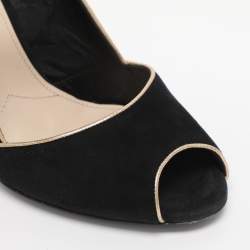 Pre Owned Prada Black Suede Mary Jane Pumps Size 38.5