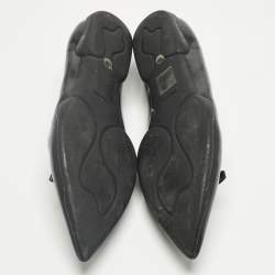 Pre Owned Prada Black Patent Leather Bow Ballet Flat Size 39