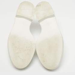 Pre Owned Prada White Leather Monolith Loafers Size 40