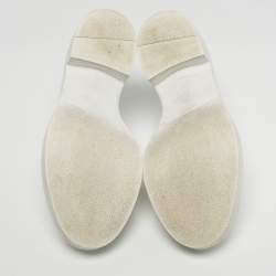 Pre Owned Prada White Leather Slip On Loafers Size 37.5