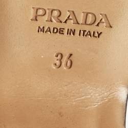 Pre Owned Prada Navy Blue Suede Studded Wedge Sandals Size 36