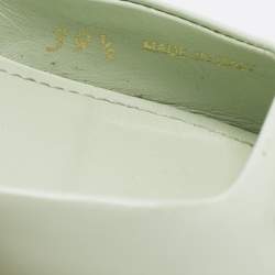 Pre Owned Prada Green Leather Pointed Toe Slingback Pumps 39.5