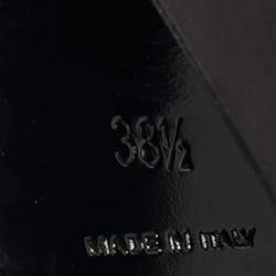 Pre Owned Prada Black Leather Ankle Strap Block Heel Sandals Size 38.5