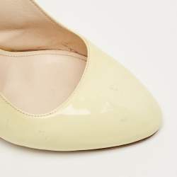 Pre Owned Prada Yellow Patent LeatherRound Toe Slingback Pumps Size 39