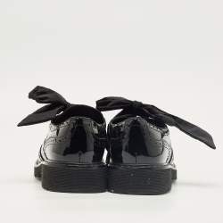 Pre Owned Prada Black Patent Leather Lace Up Brogue Sneakers Size 39