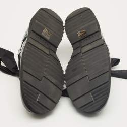 Pre Owned Prada Black Patent Leather Lace Up Brogue Sneakers Size 39