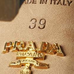 Pre Owned Prada Multicolor Suede and Leather Cut Out Slingback Sandals Size 39