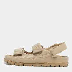 Pre Owned Prada Beige Leather Slingback Sandals Size 41