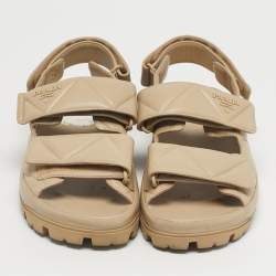 Pre Owned Prada Beige Leather Slingback Sandals Size 41