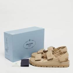 Pre Owned Prada Beige Leather Slingback Sandals Size 41