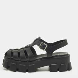 مملوكة مسبقًا Prada Monolith Size 41 Black Rubber Platform Sandals