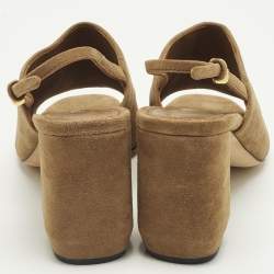 مملوكة مسبقًا Prada Size 36 Brown Suede Slingback Pumps