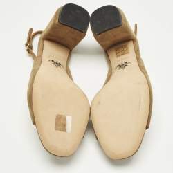 مملوكة مسبقًا Prada Size 36 Brown Suede Slingback Pumps