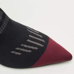 مملوكة مسبقًا حذاء بوت شراب قماش محبوك أسود/أرجواني برادا مقاس 39